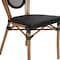 Flash Furniture Marseille Thonet French Bistro Stacking Chair, Black Textilene and Bamboo Print Aluminum Frame, 2PK 2-SDA-AD642002S-TXT-BK-NAT-GG - alternate 7